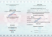 Безопасность и охрана труда — образец документа: Диплом о профессиональной переподготовке